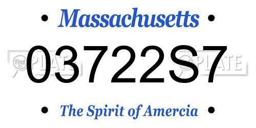 03722S7 Massachusetts License Plate