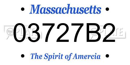 03727B2 Massachusetts License Plate