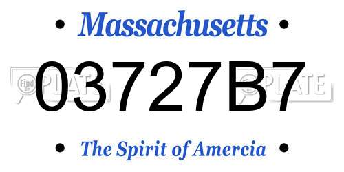 03727B7 Massachusetts License Plate