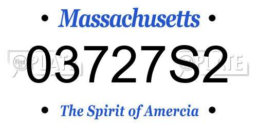 03727S2 Massachusetts License Plate
