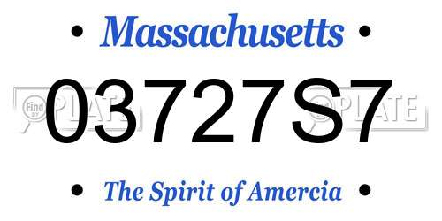 03727S7 Massachusetts License Plate
