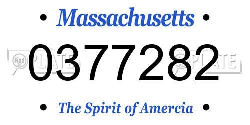 0377282 Massachusetts License Plate