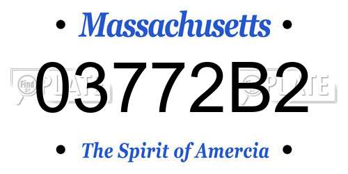 03772B2 Massachusetts License Plate