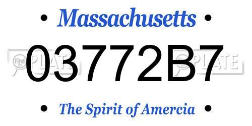 03772B7 Massachusetts License Plate