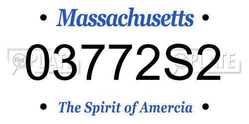 03772S2 Massachusetts License Plate