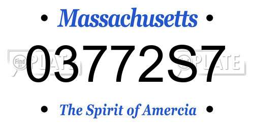 03772S7 Massachusetts License Plate