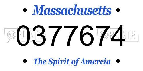 0377674 Massachusetts License Plate