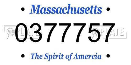 0377757 Massachusetts License Plate
