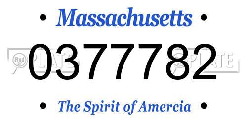 0377782 Massachusetts License Plate