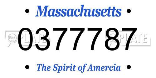 0377787 Massachusetts License Plate