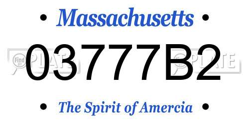 03777B2 Massachusetts License Plate