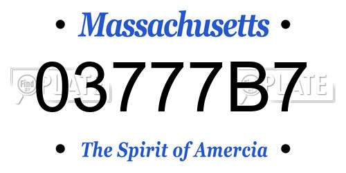 03777B7 Massachusetts License Plate