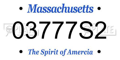 03777S2 Massachusetts License Plate