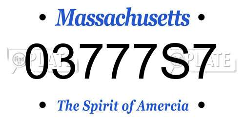 03777S7 Massachusetts License Plate