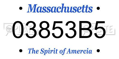 03853B5 Massachusetts License Plate