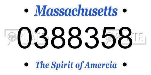 0388358 Massachusetts License Plate