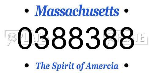 0388388 Massachusetts License Plate
