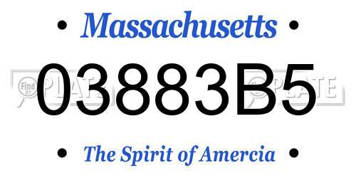 03883B5 Massachusetts License Plate
