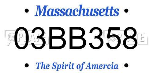03BB358 Massachusetts License Plate