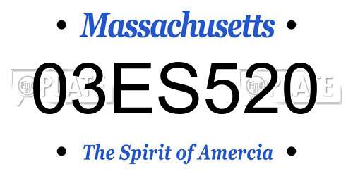 03ES520 Massachusetts License Plate
