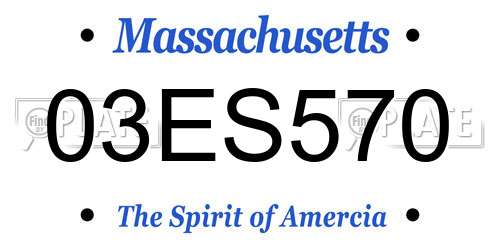 03ES570 Massachusetts License Plate