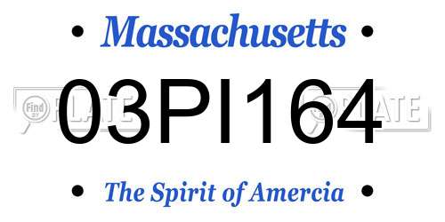 03PI164 Massachusetts License Plate