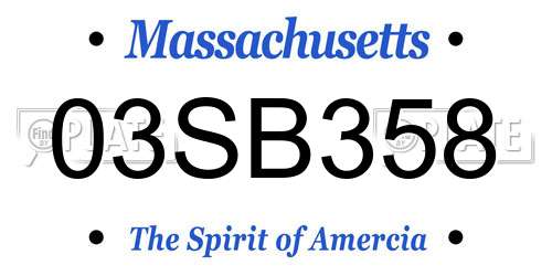 03SB358 Massachusetts License Plate