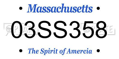 03SS358 Massachusetts License Plate