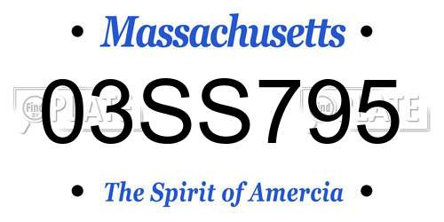 03SS795 Massachusetts License Plate