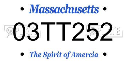 03TT252 Massachusetts License Plate