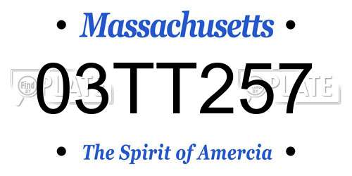 03TT257 Massachusetts License Plate
