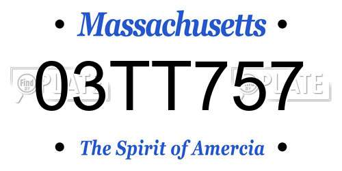03TT757 Massachusetts License Plate