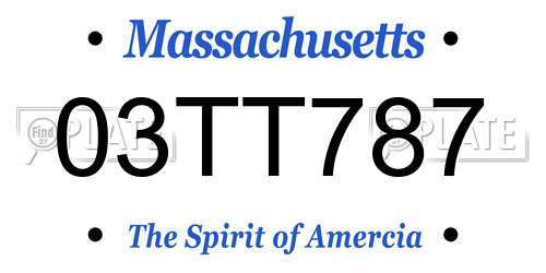 03TT787 Massachusetts License Plate