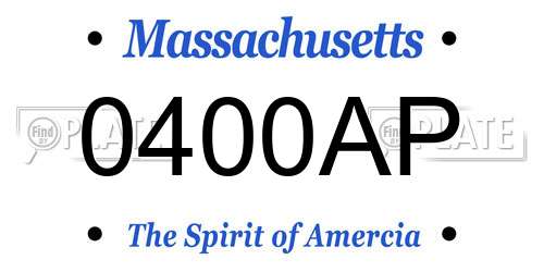 0400AP Massachusetts License Plate