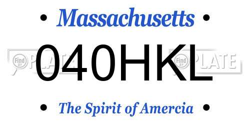 040HKL Massachusetts License Plate