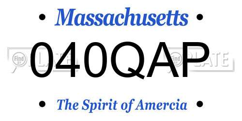 040QAP Massachusetts License Plate