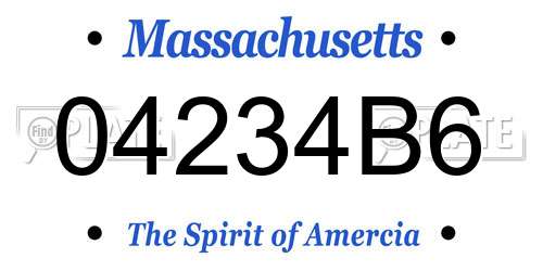 04234B6 Massachusetts License Plate