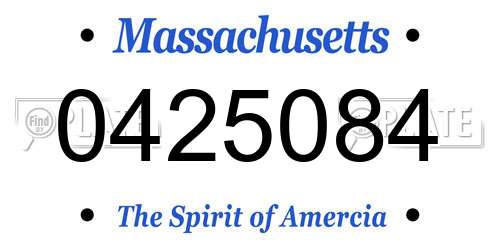 0425084 Massachusetts License Plate