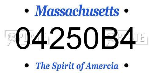 04250B4 Massachusetts License Plate
