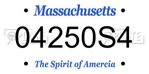 04250S4 Massachusetts License Plate