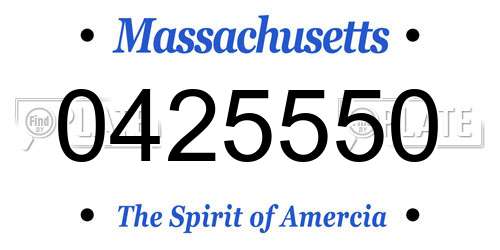 0425550 Massachusetts License Plate