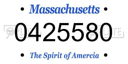 0425580 Massachusetts License Plate