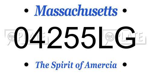04255LG Massachusetts License Plate