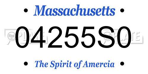 04255S0 Massachusetts License Plate