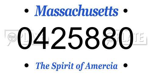 0425880 Massachusetts License Plate