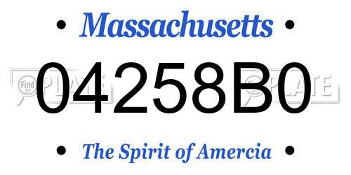 04258B0 Massachusetts License Plate