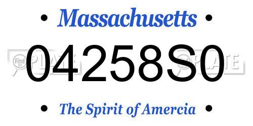 04258S0 Massachusetts License Plate