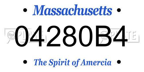 04280B4 Massachusetts License Plate