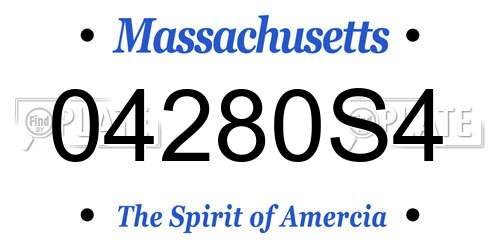 04280S4 Massachusetts License Plate