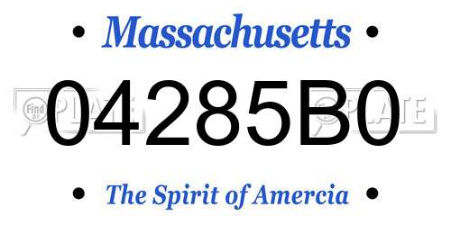 04285B0 Massachusetts License Plate